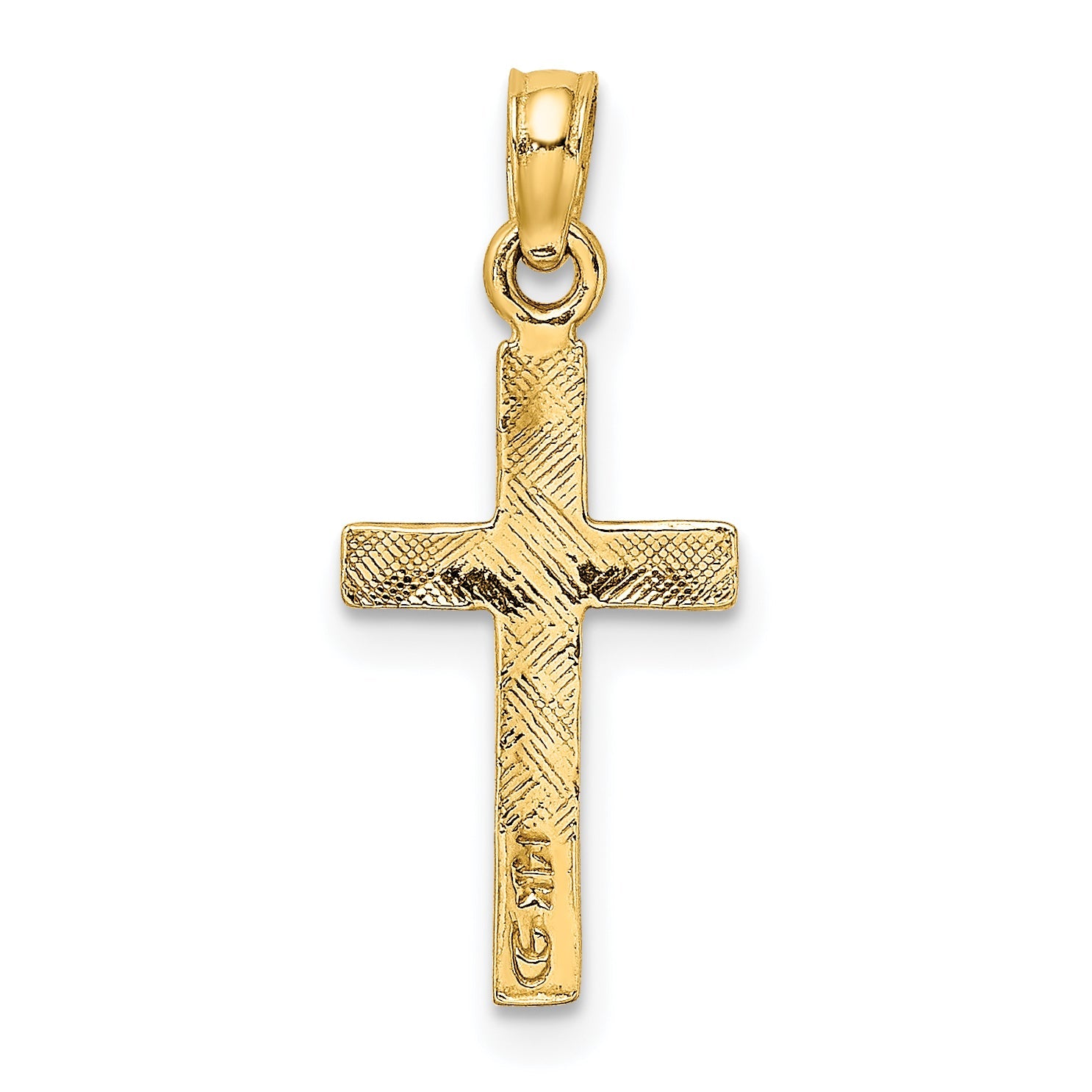 14K Yellow Gold Polished Cross Charm