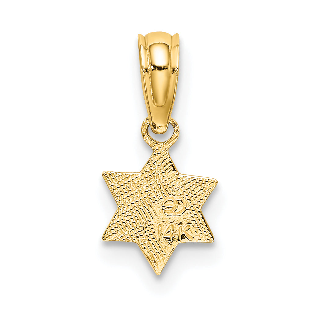 14K Yellow Gold Engraved Mini Star Of David Charm
