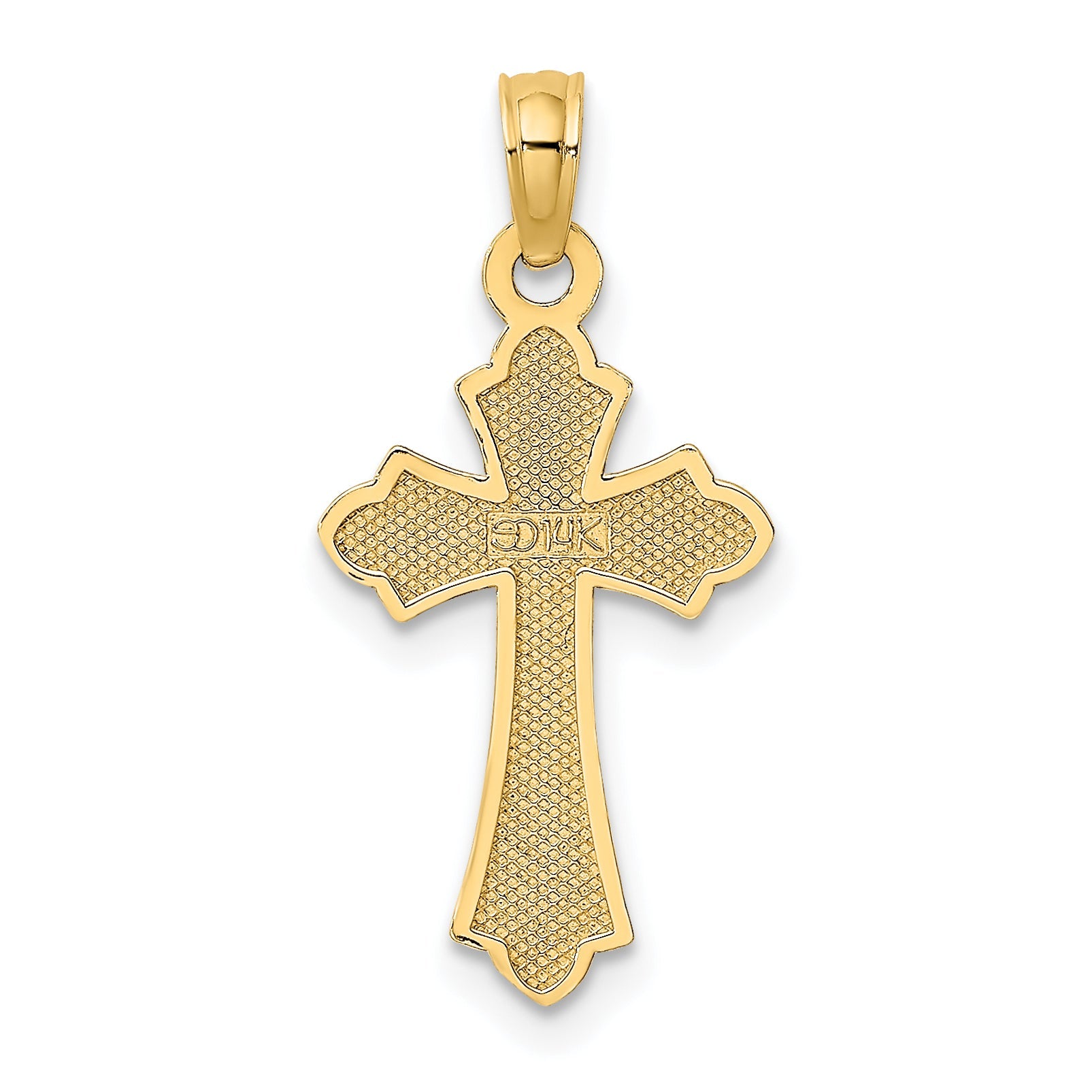 14K Yellow Gold Polished Cross W/ Heart Charm