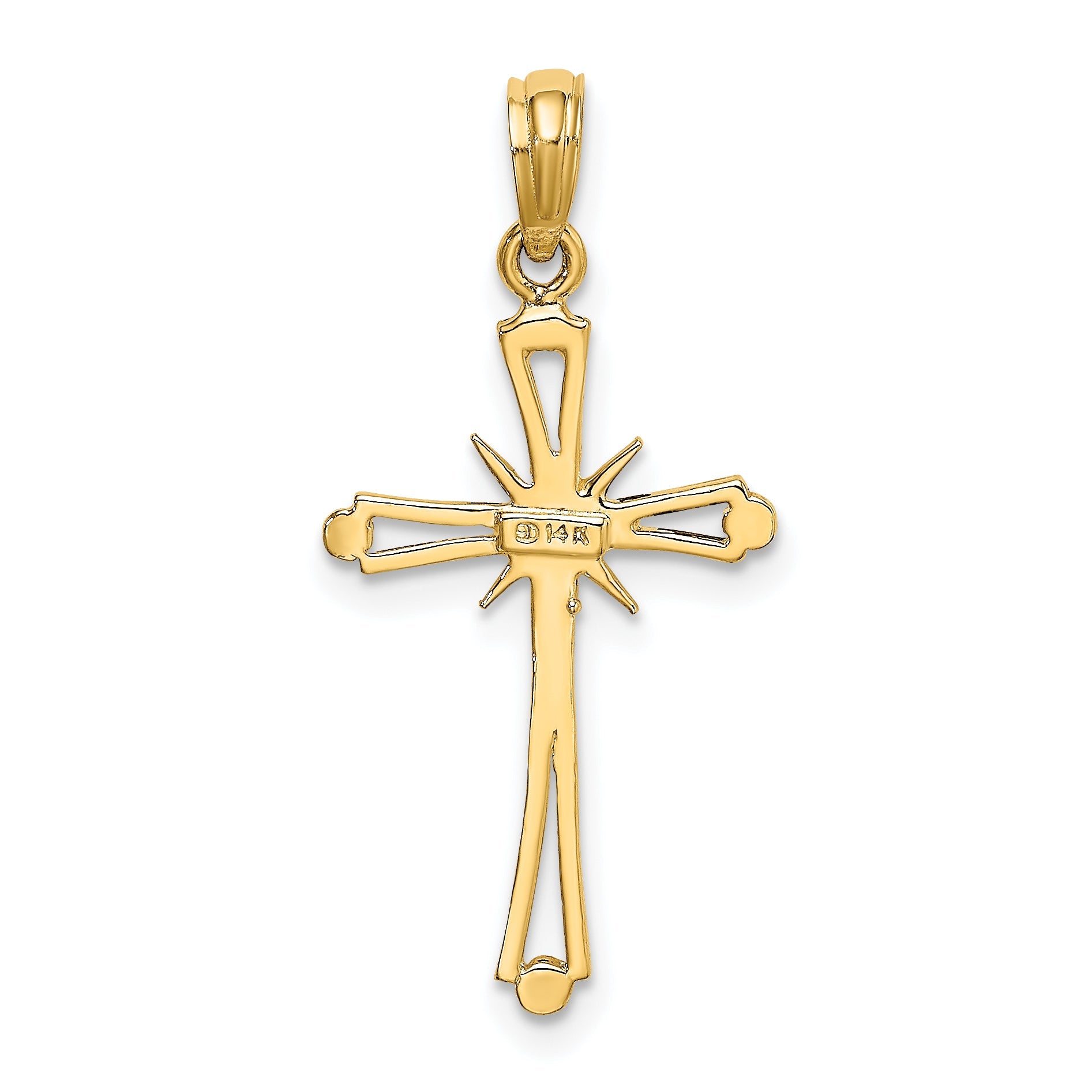 14K Yellow Gold Polished W/ X Center Cross Charm