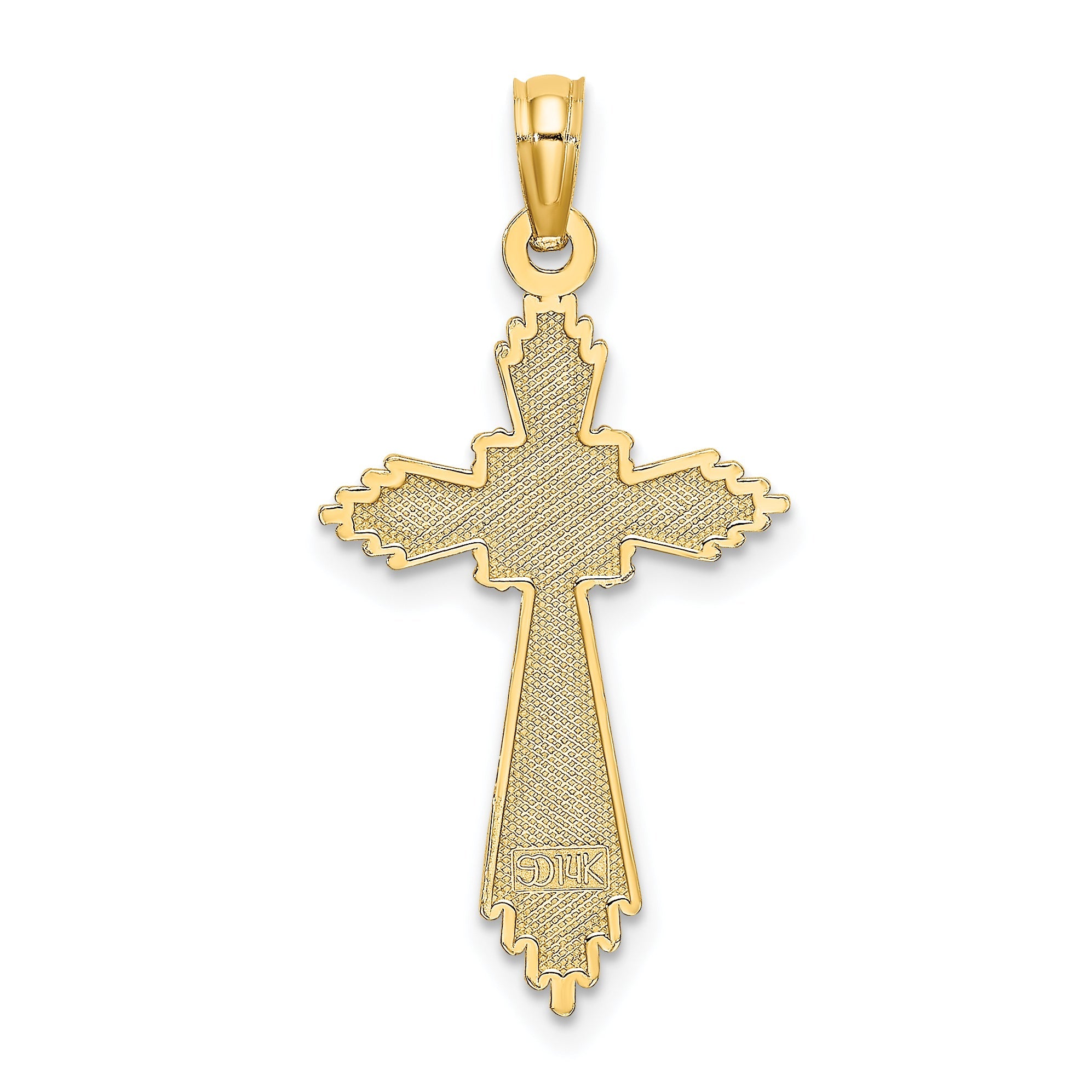 14K Yellow Gold W/ Pointed Ends Fancy Cross Charm