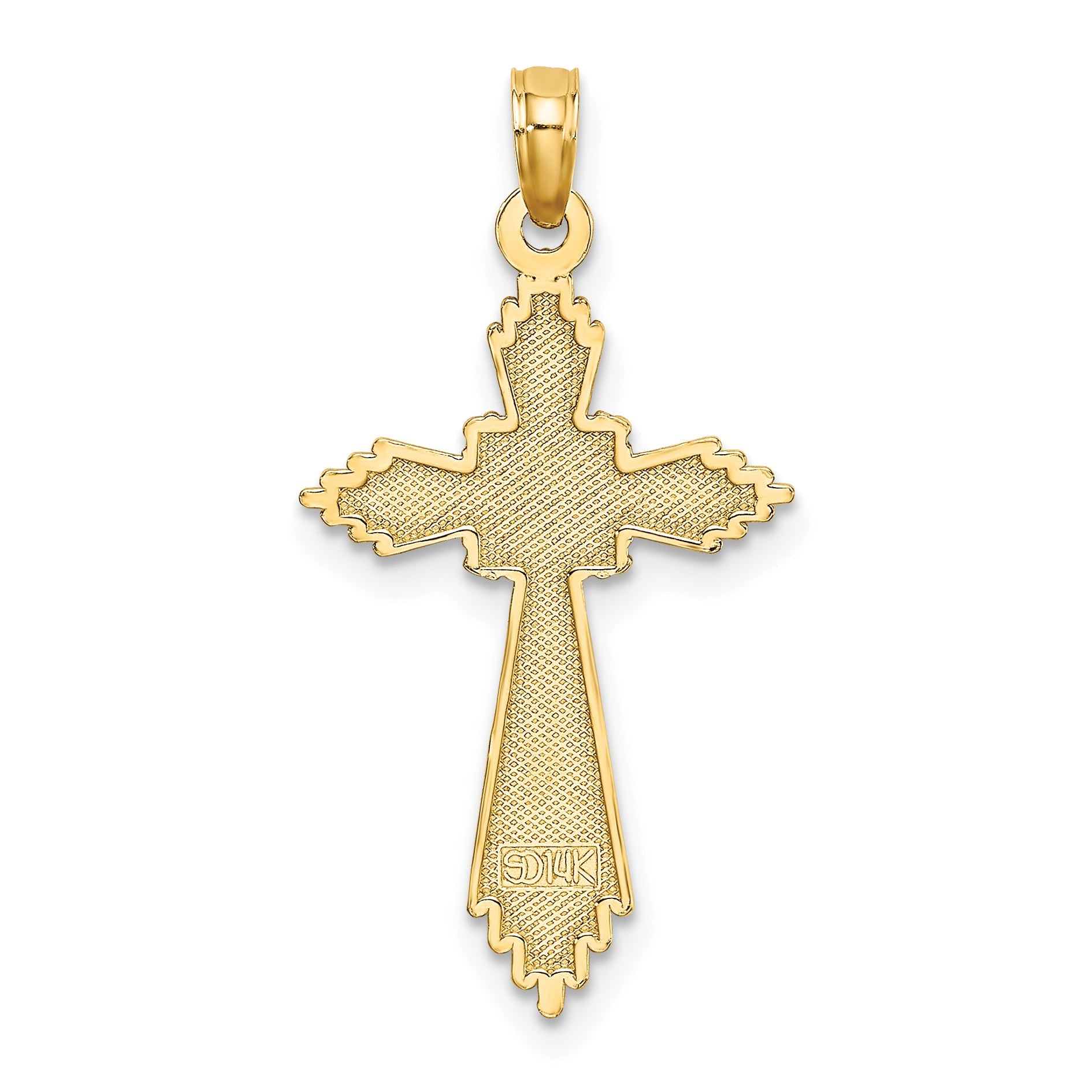 14K Yellow Gold Fancy D/C Cross Charm