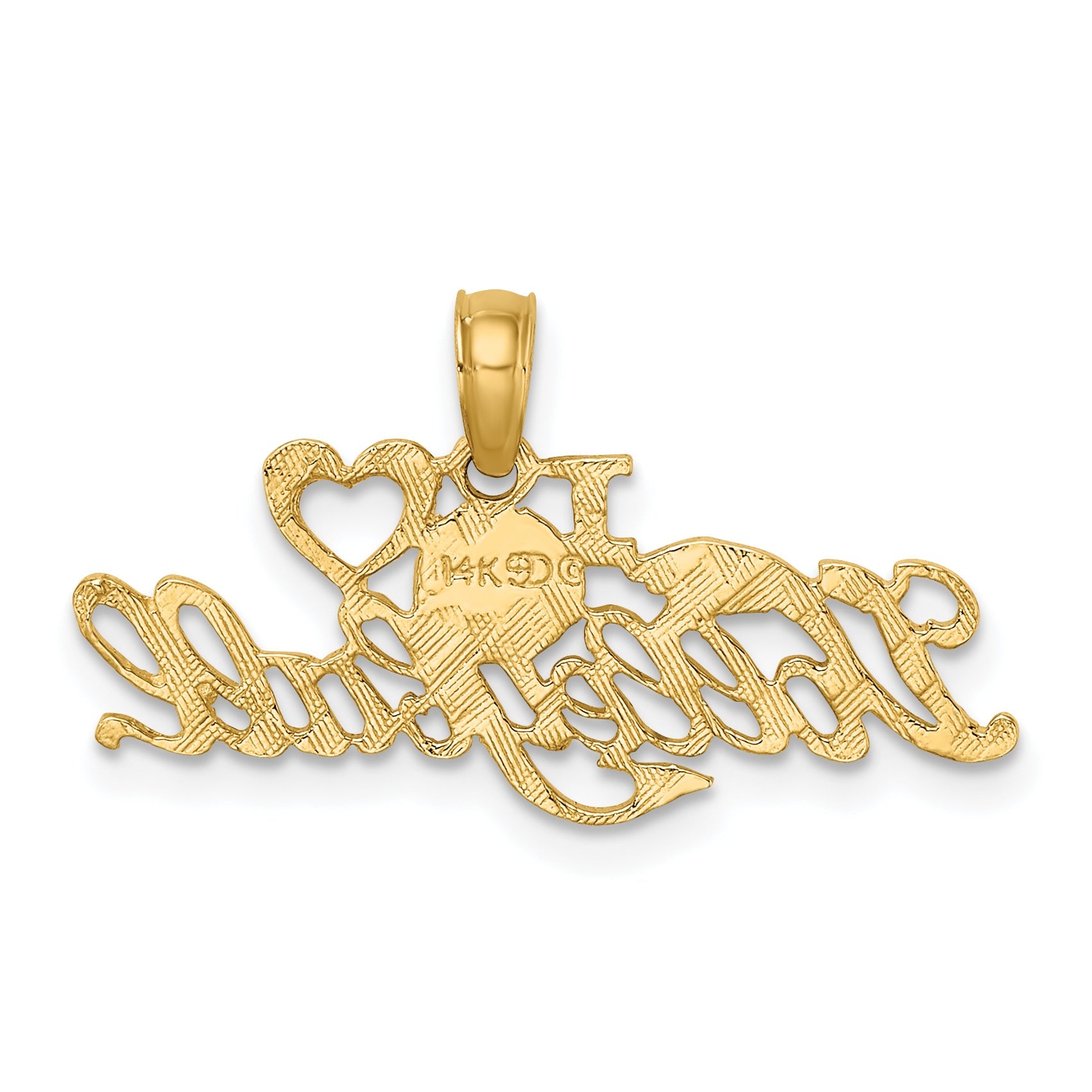 14K Yellow Gold I Heart Volleyball Charm