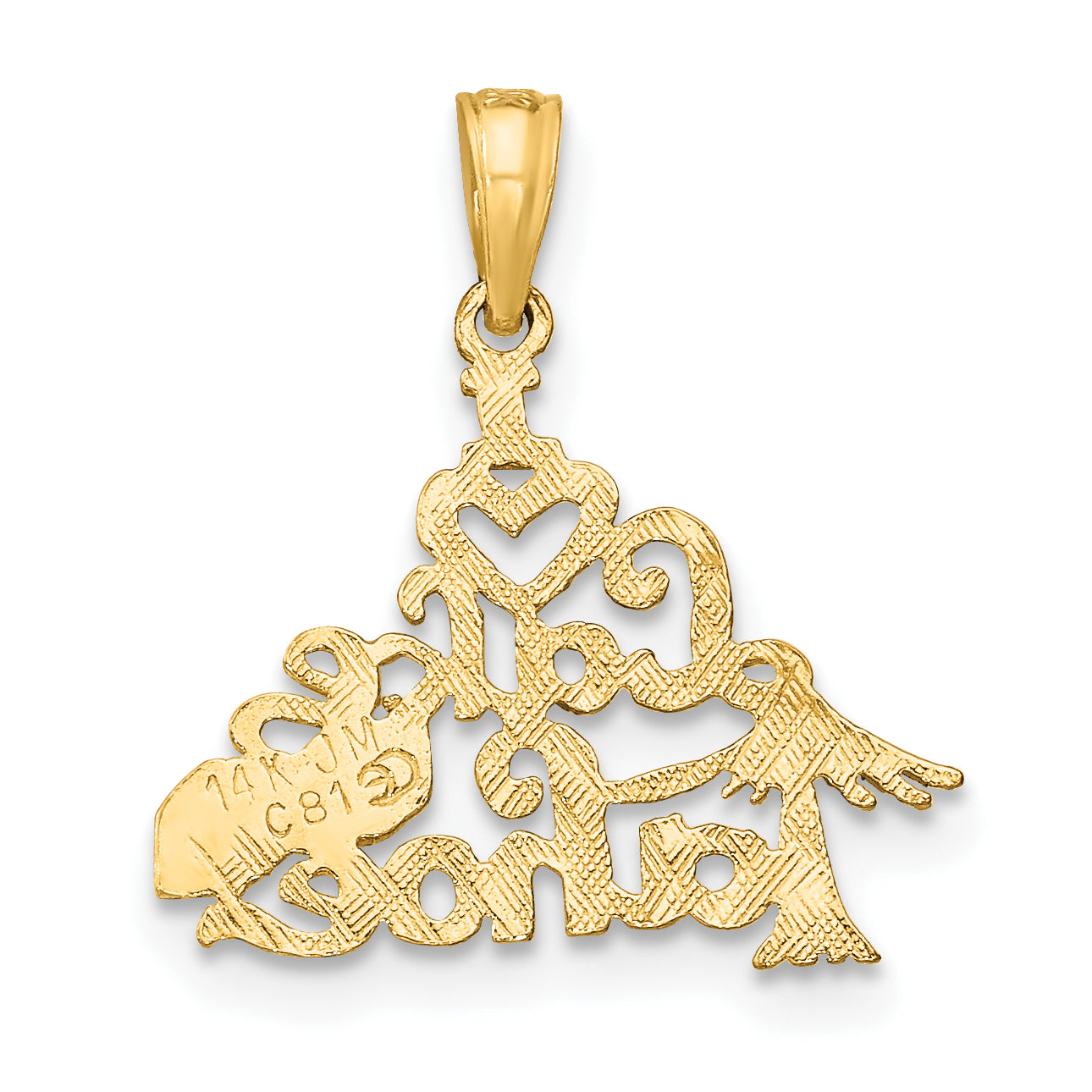 14K Yellow Gold Polished I Heart Lake Tahoe Charm