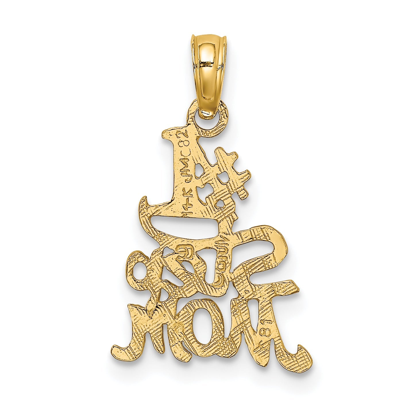 14K Yellow Gold Polished Engraved #1 Step Mom Charm