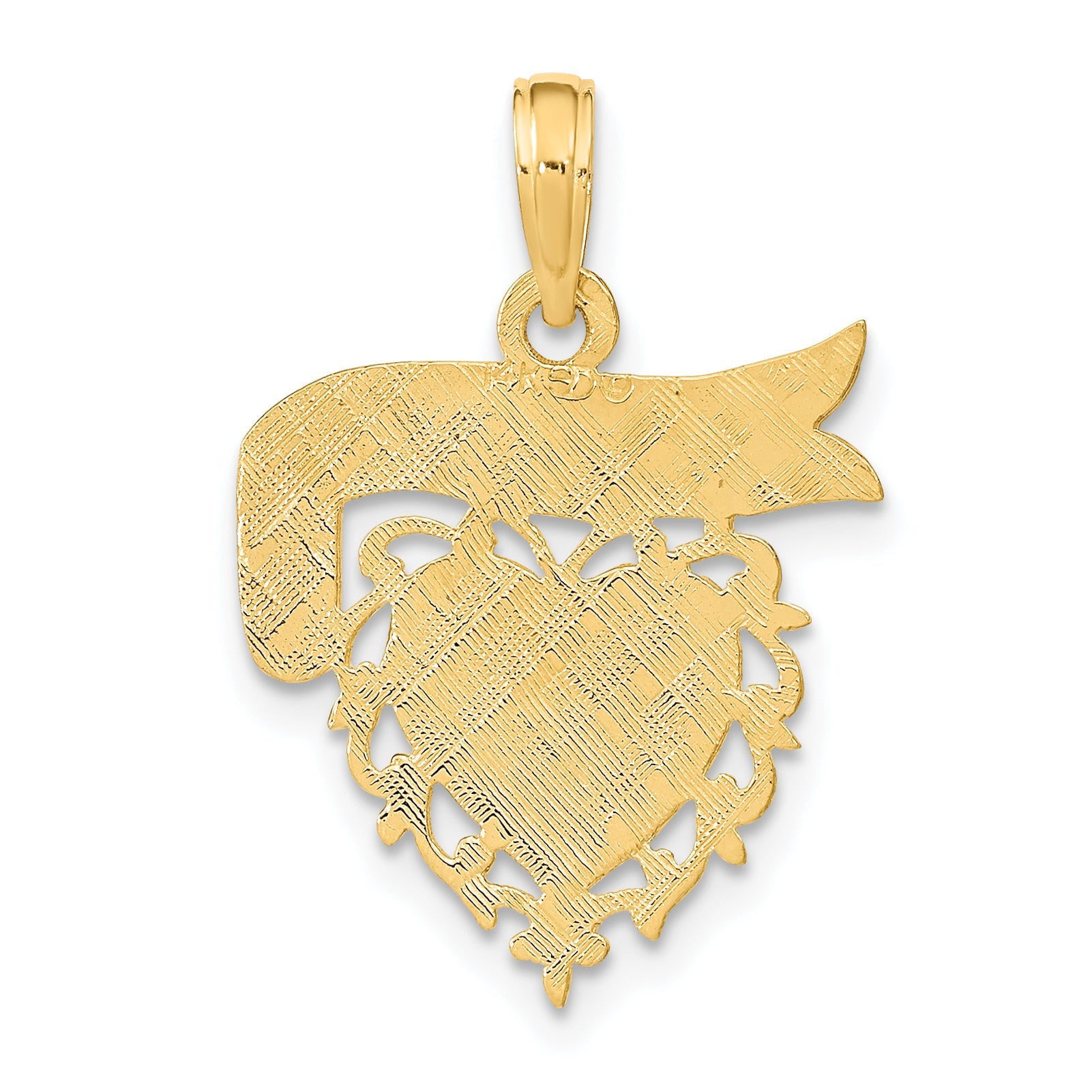 14K Yellow Gold Mommy'S Girl In Heart W/Banner Charm