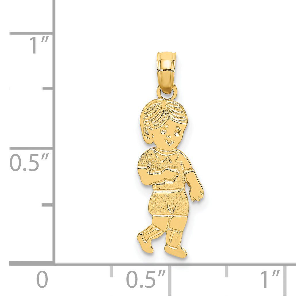 14K Yellow Gold Little Boy Walking Charm