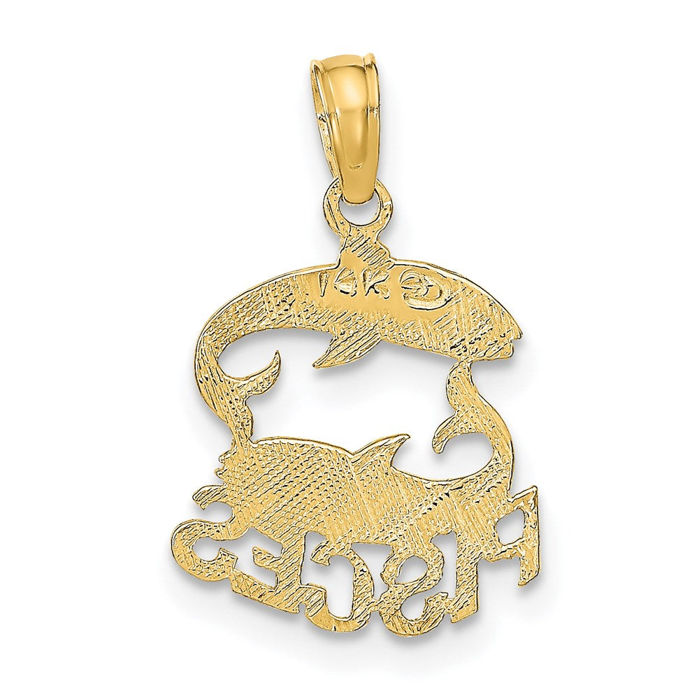 14K Yellow Gold Pisces Zodiac Charm