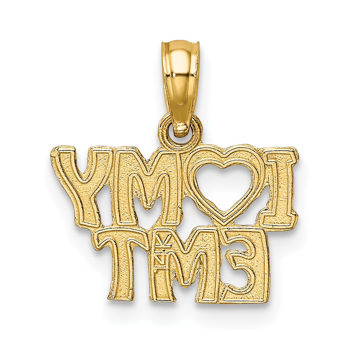 14K Yellow Gold I Love My Emt Charm
