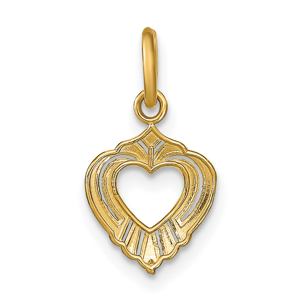 14K Yellow & Rhodium W/Rhodium Mini Heart Charm