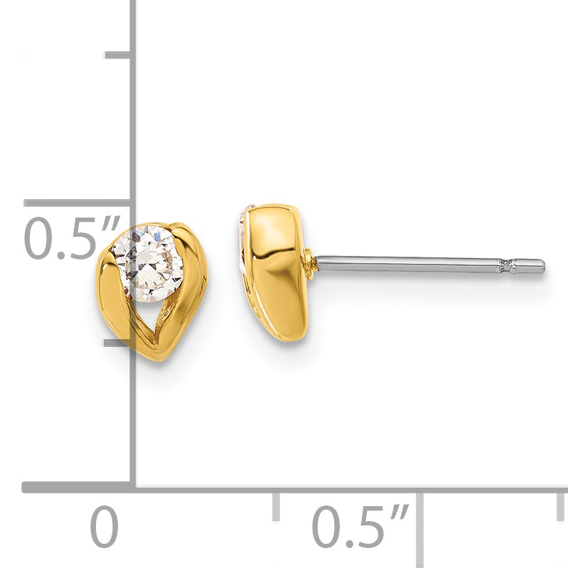 Fashion Gold Plated Kelly Waters Cz Post Earrings