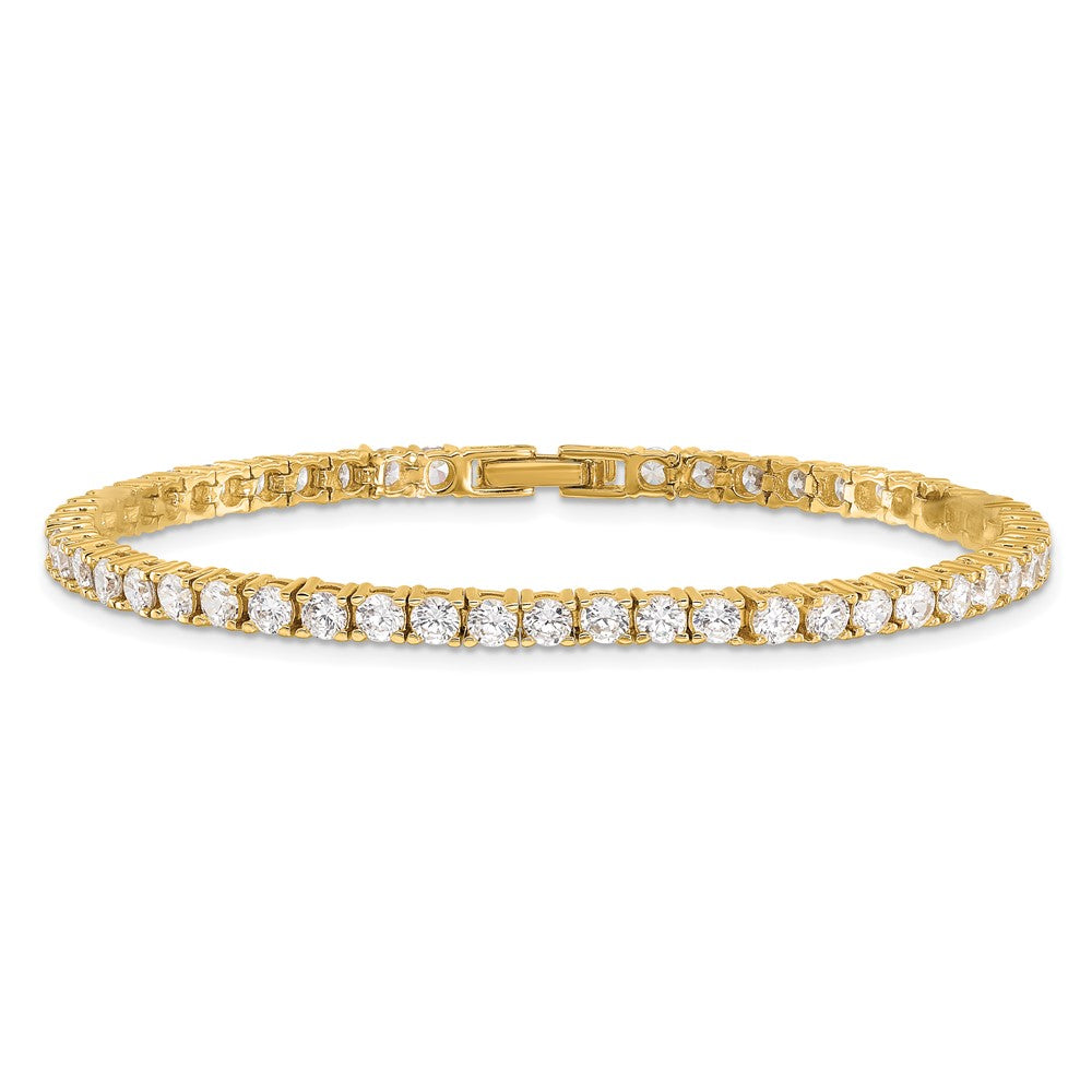 Fashion Kelly Waters Gold Plated Prong Set Cz 7.25 Inch Tennis Bracelet