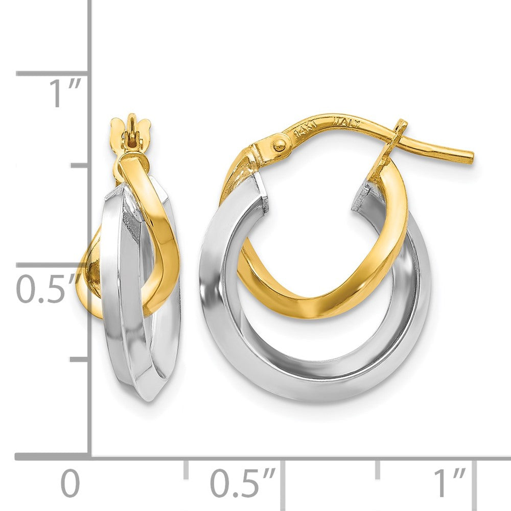 14K Two-Tone Hoop Earrings