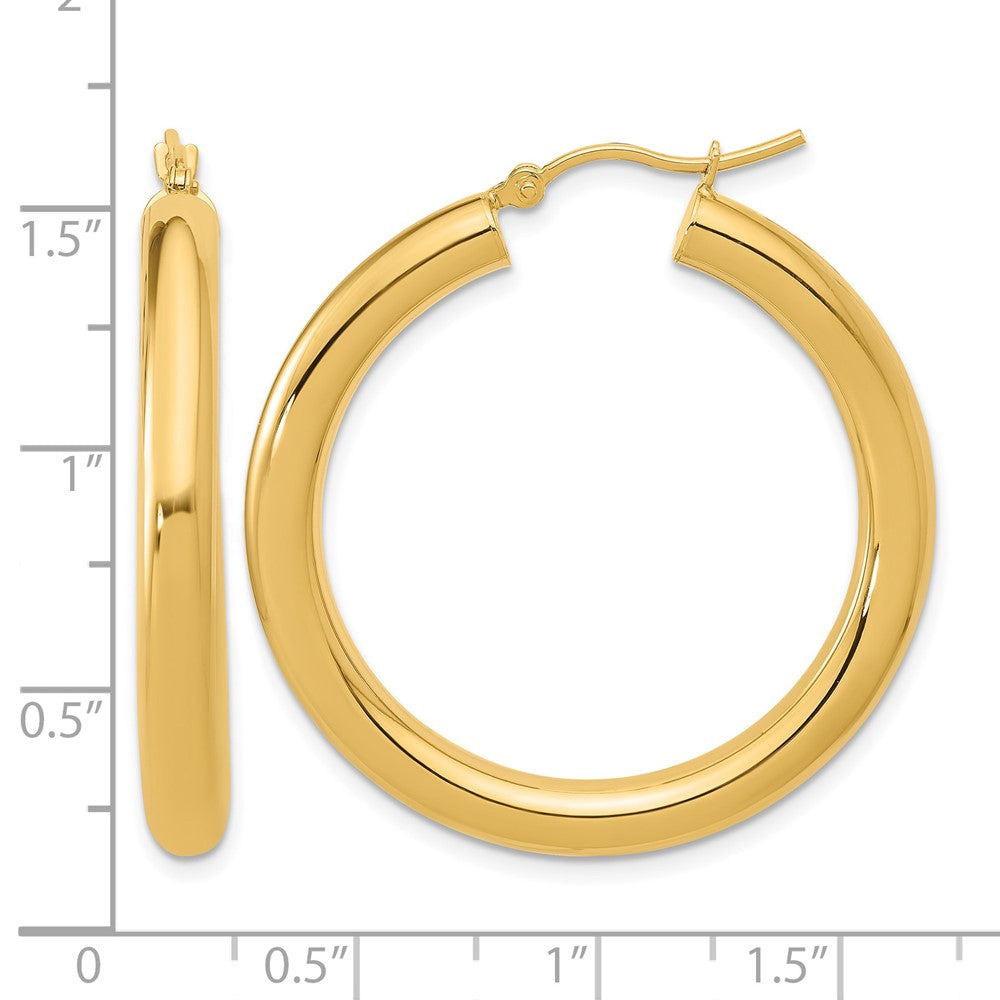 14K Yellow Gold Polished Lightweight Hoop Earrings