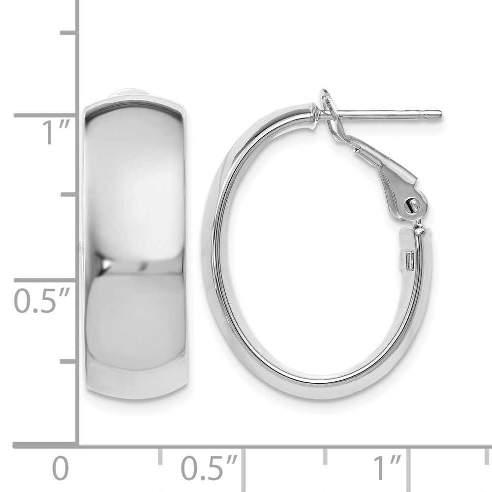 14K Yellow & Rhodium With White Plating Polished Hoop Earrings