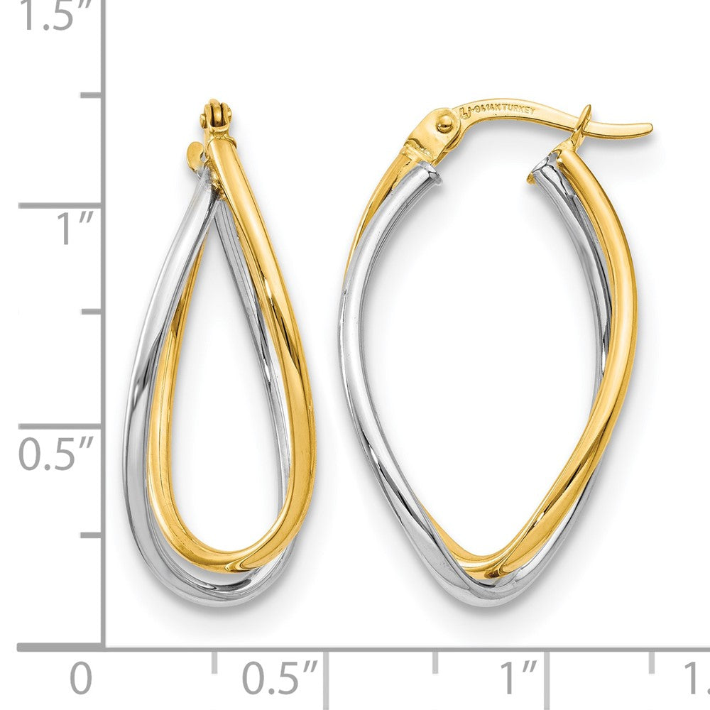 14K Two Tone Polished Fancy Earrings