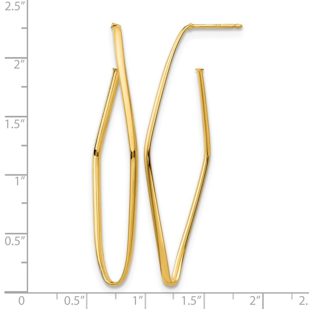 14K Yellow Gold Polished Post Dangle Earrings