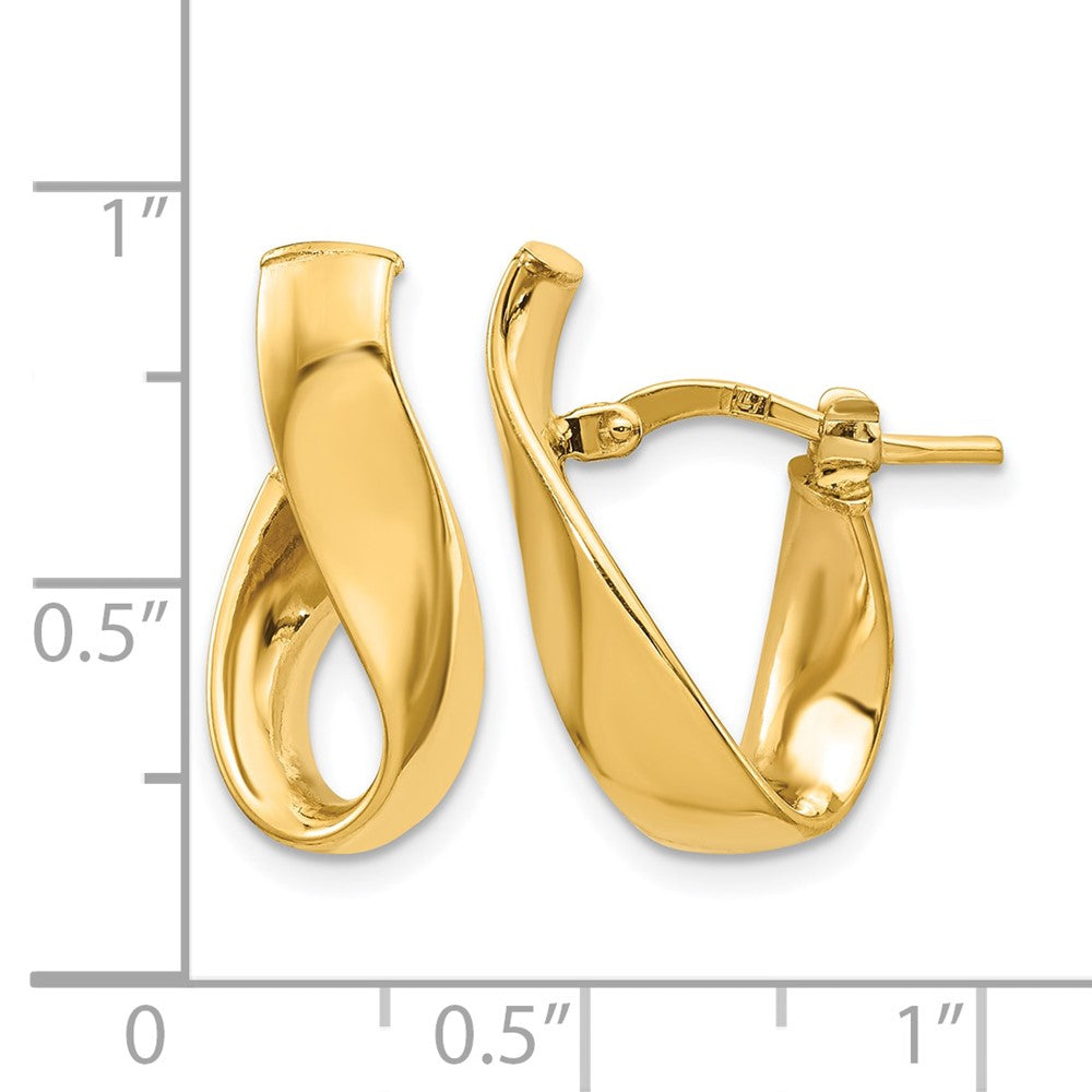 14K Yellow Gold 5mm High Polished Hoop Earrings