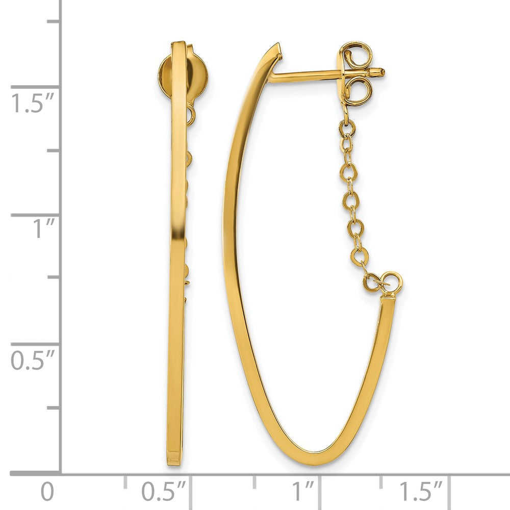 14K Yellow Gold Polished Hoop Earrings