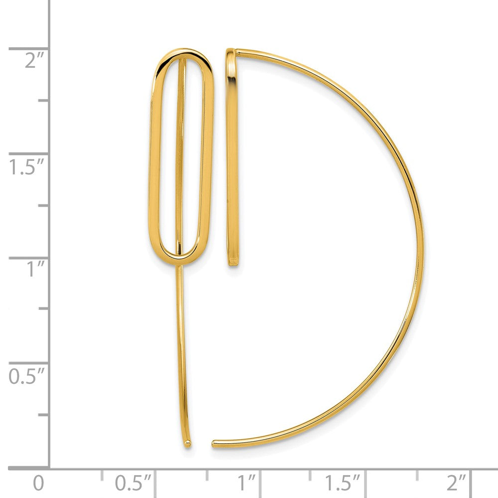 14K Yellow Gold Polished Threader Earrings