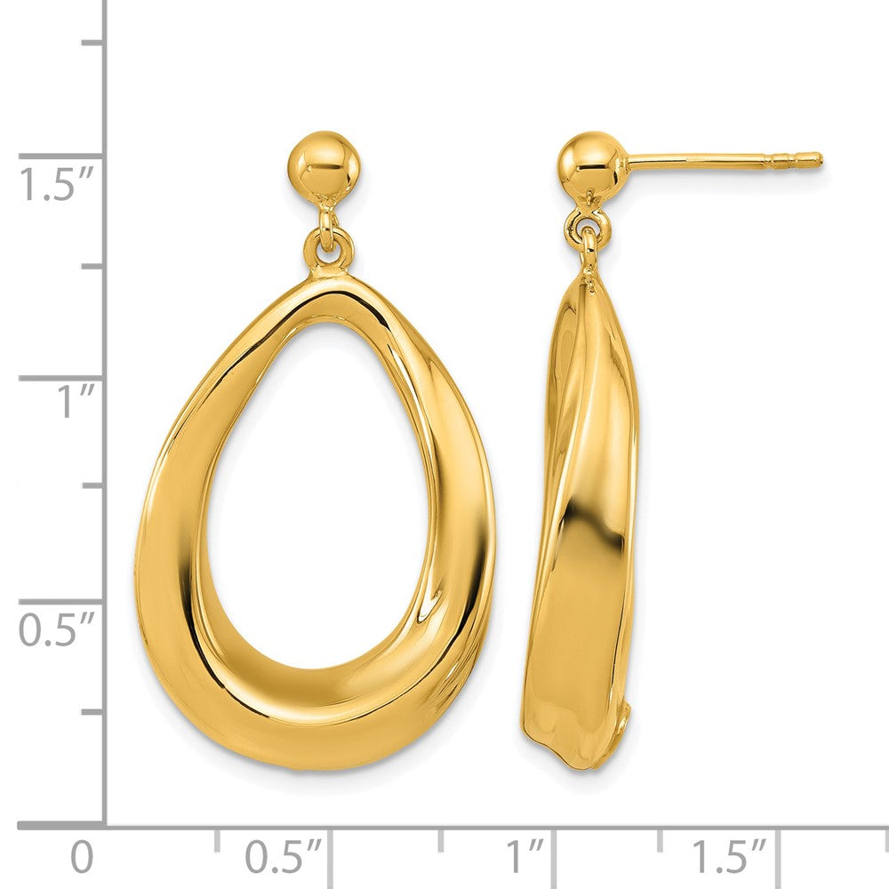 14K Yellow Gold Polished Post Dangle Earrings