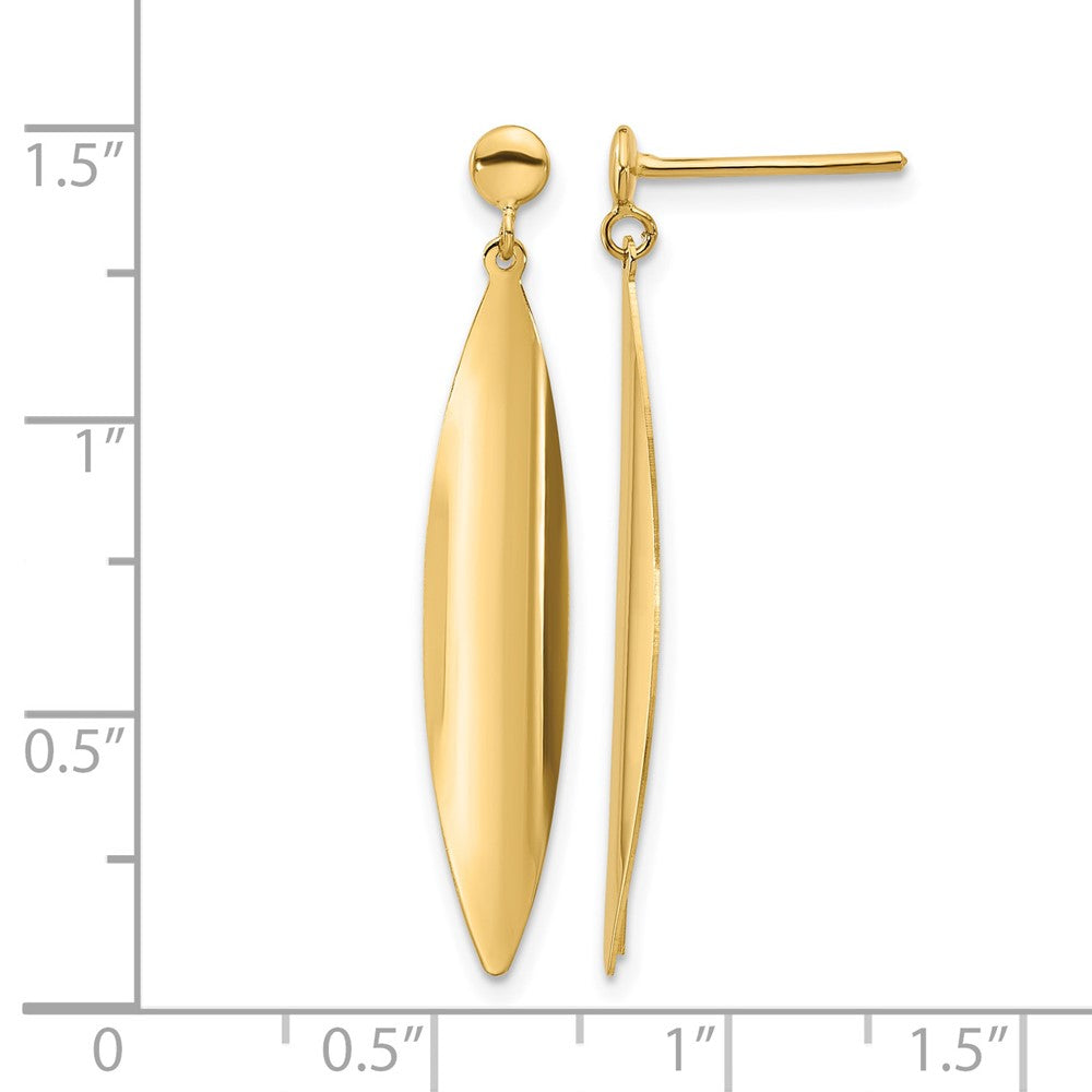 14K Yellow Gold Polished Post Dangle Earrings