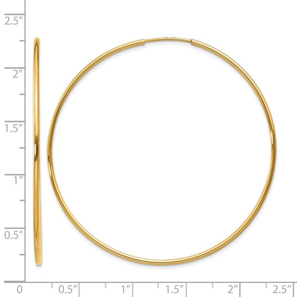 14K Yellow Gold 1.00mm Endless Hoop Earring