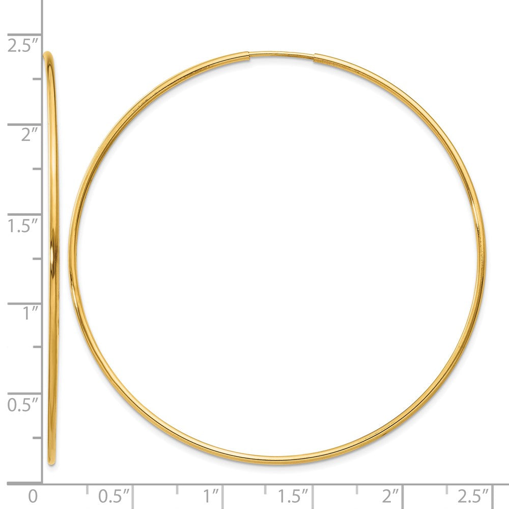 14K Yellow Gold 1.00mm Endless Hoop Earring