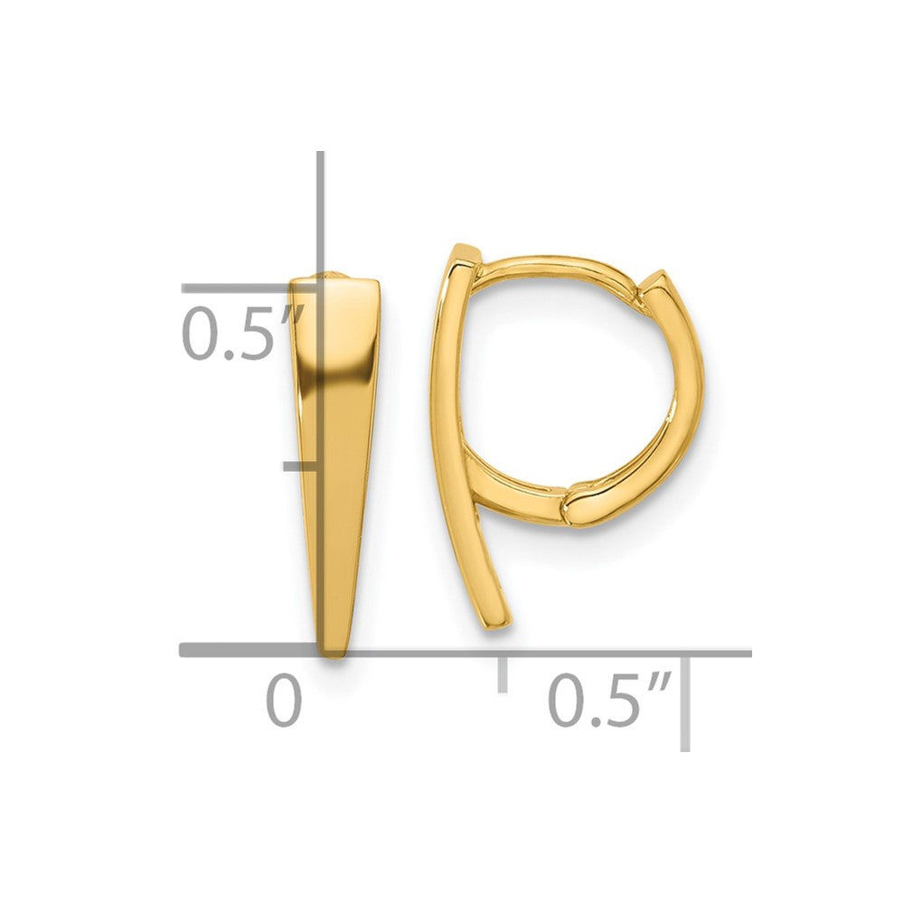 14K Yellow Gold Polished Hinged Hoop Earrings