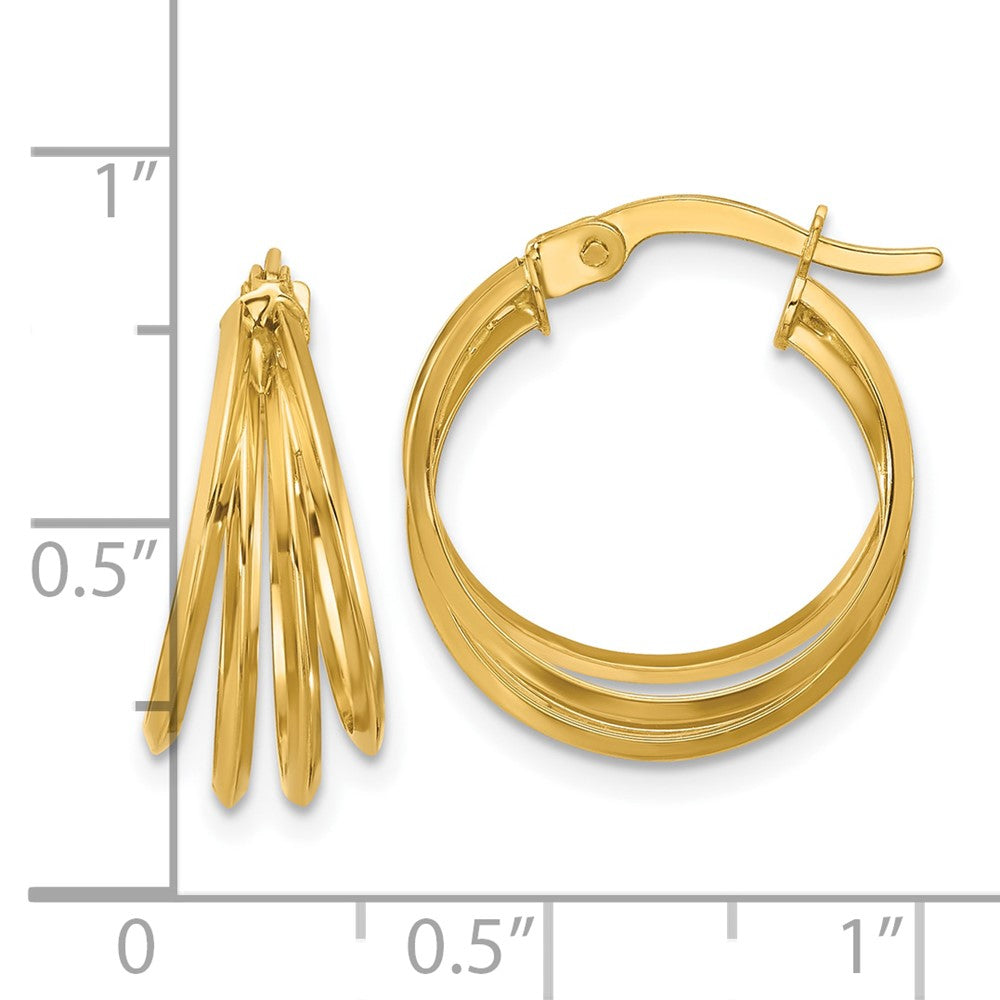 14K Yellow Gold Polished Hoop Earrings
