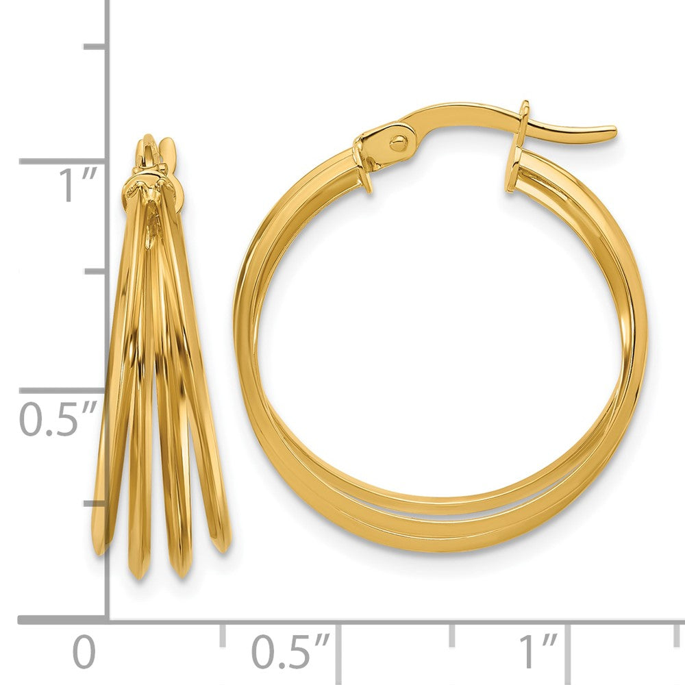 14K Yellow Gold Polished Hoop Earrings