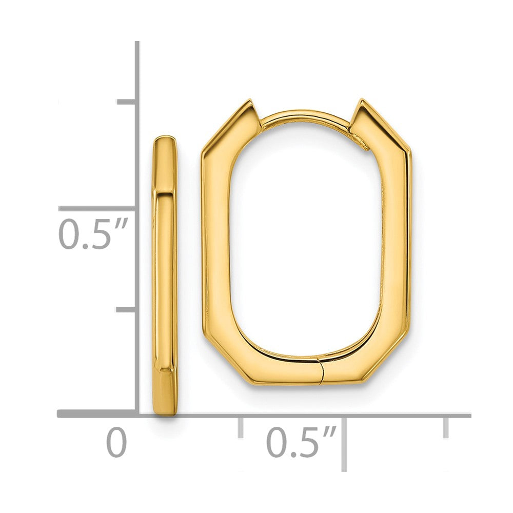 14K Yellow Gold Polished Hinged Hoop Earrings
