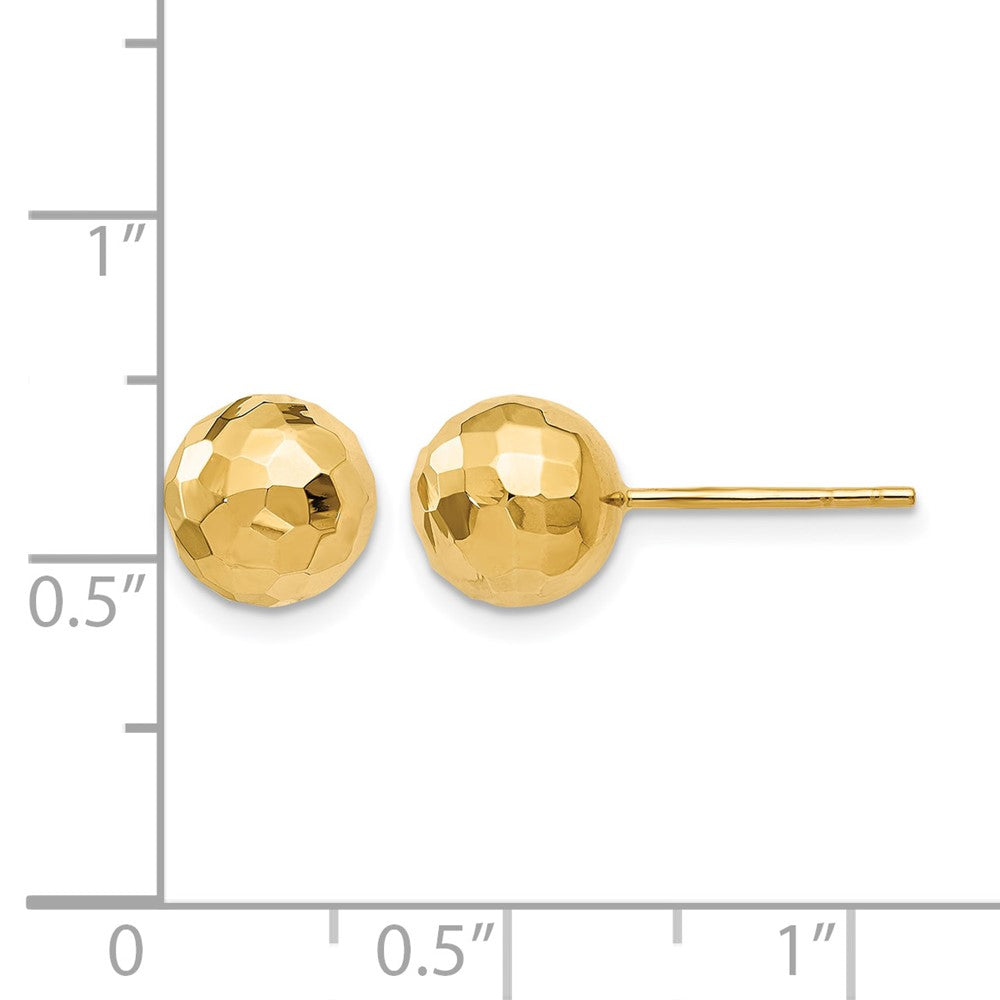 14K Yellow Gold Polished Faceted Post Earrings