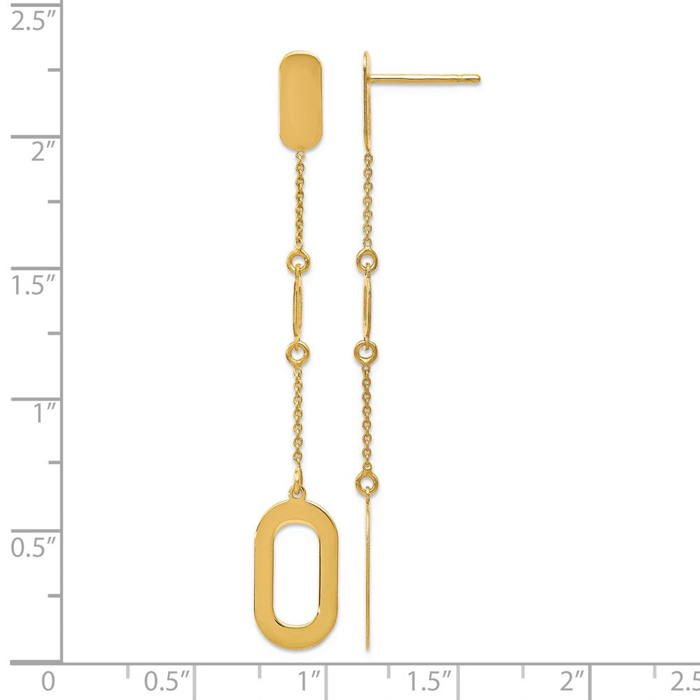 14K Yellow Gold Polished Post Dangle Earrings