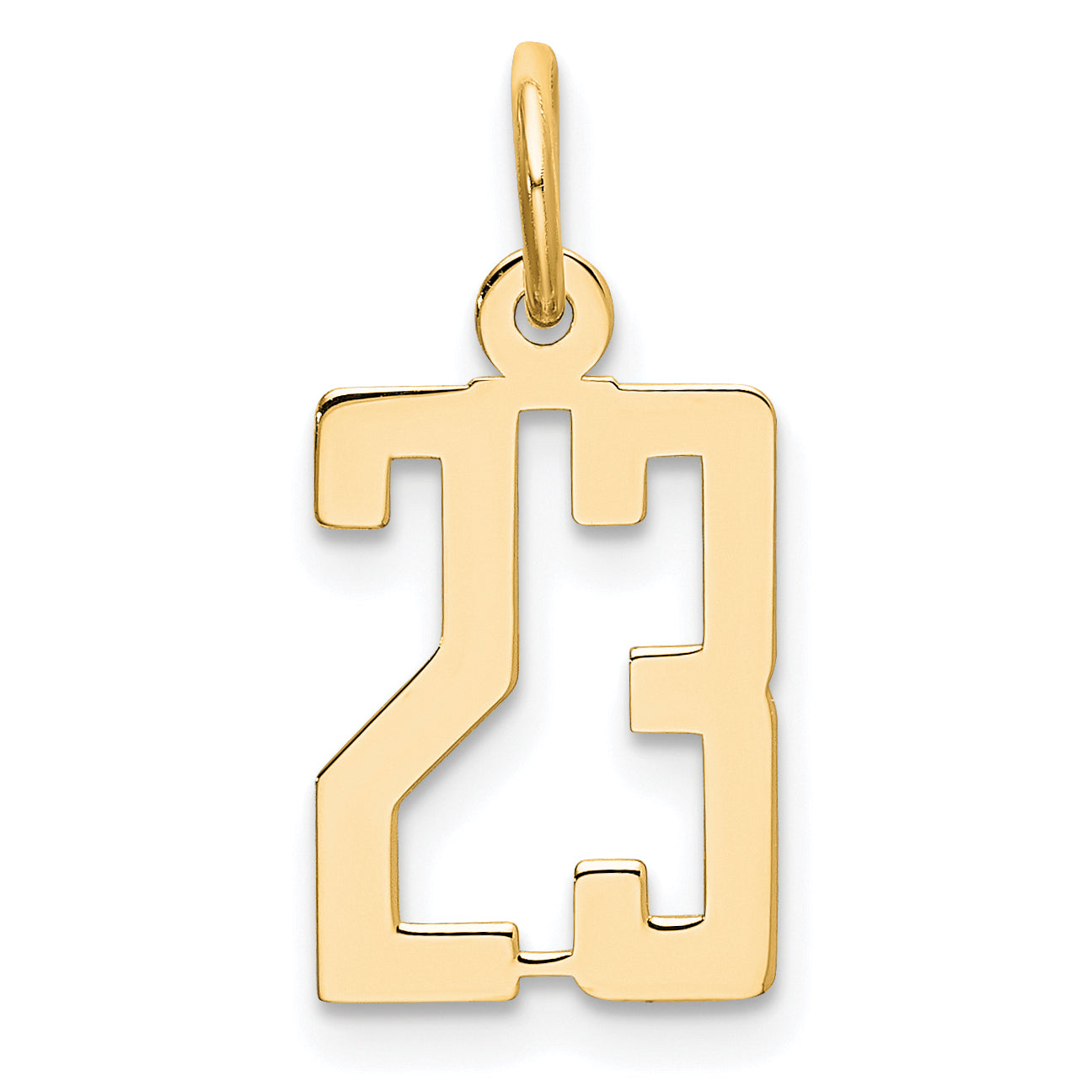 14K Yellow Gold Small Elongated Number 23 Charm