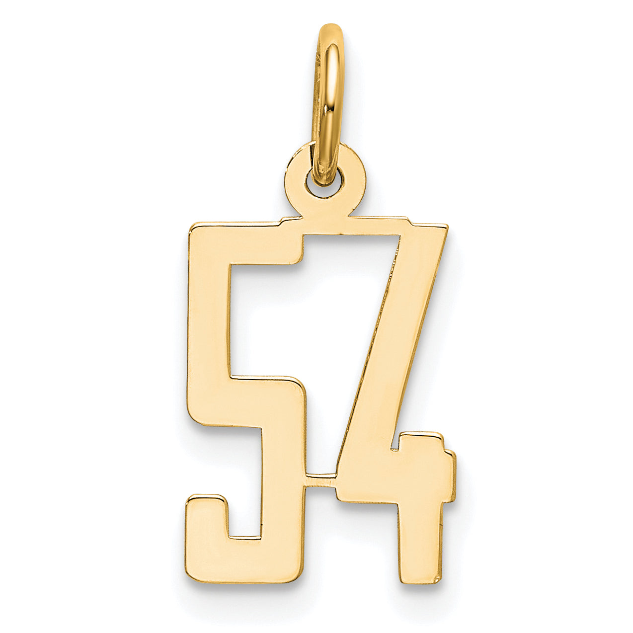 14K Yellow Gold Small Elongated Number 54 Charm