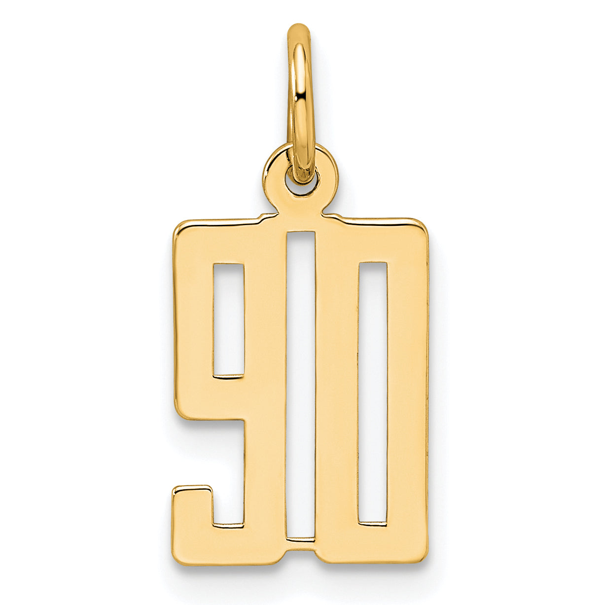 14K Yellow Gold Small Elongated Number 90 Charm