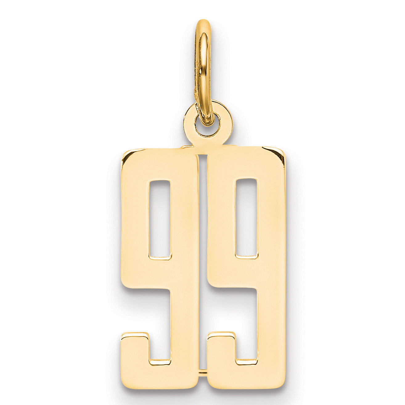 14K Yellow Gold Small Elongated Number 99 Charm