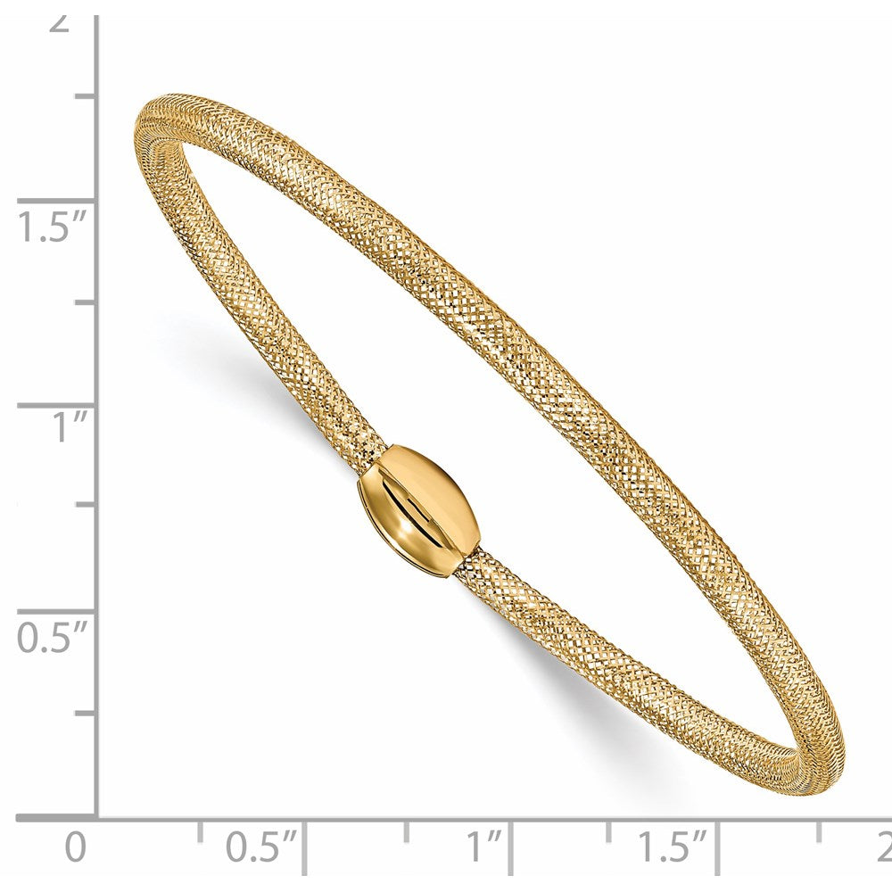 14K Yellow Gold Polished Mesh Stretch Bracelet