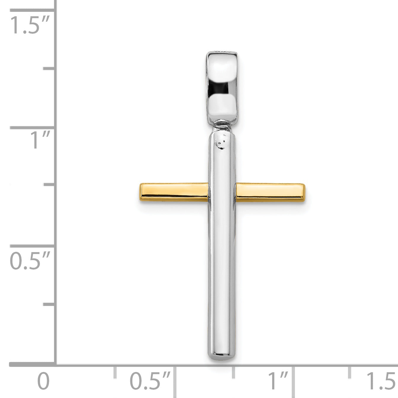 14K Two-Tone Polished Cross Pendant