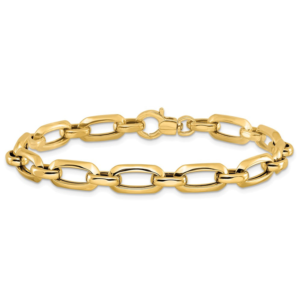 14K Yellow Gold Polished And Textured Bracelet