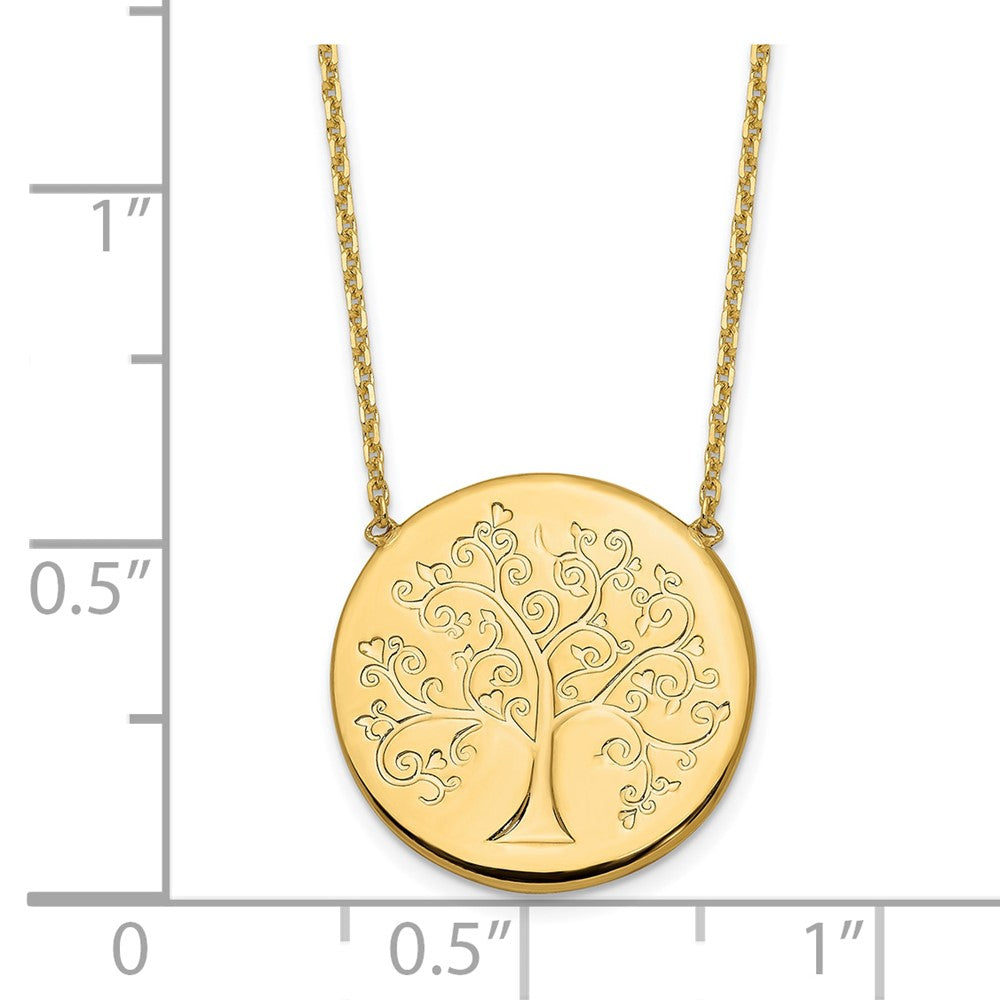 14K Yellow Gold Polished Tree Of Life Necklace
