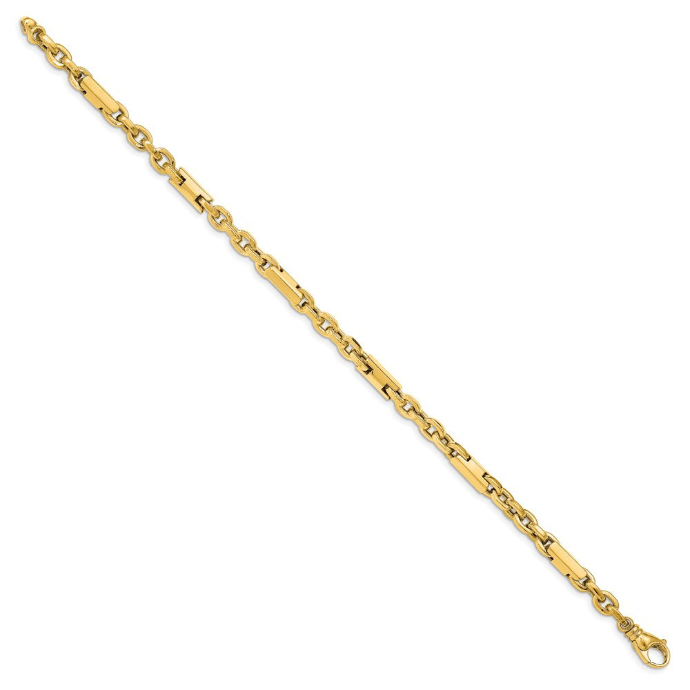 14K Yellow Gold Men'S Polished Fancy Link Bracelet