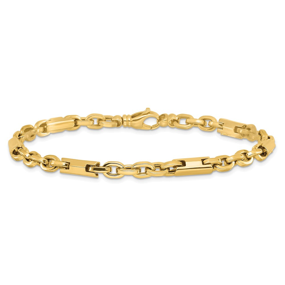 14K Yellow Gold Men'S Polished Fancy Link Bracelet