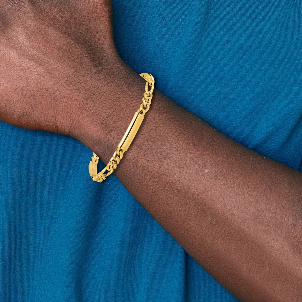 14K Yellow Gold Men'S Polished Fancy Link Bracelet