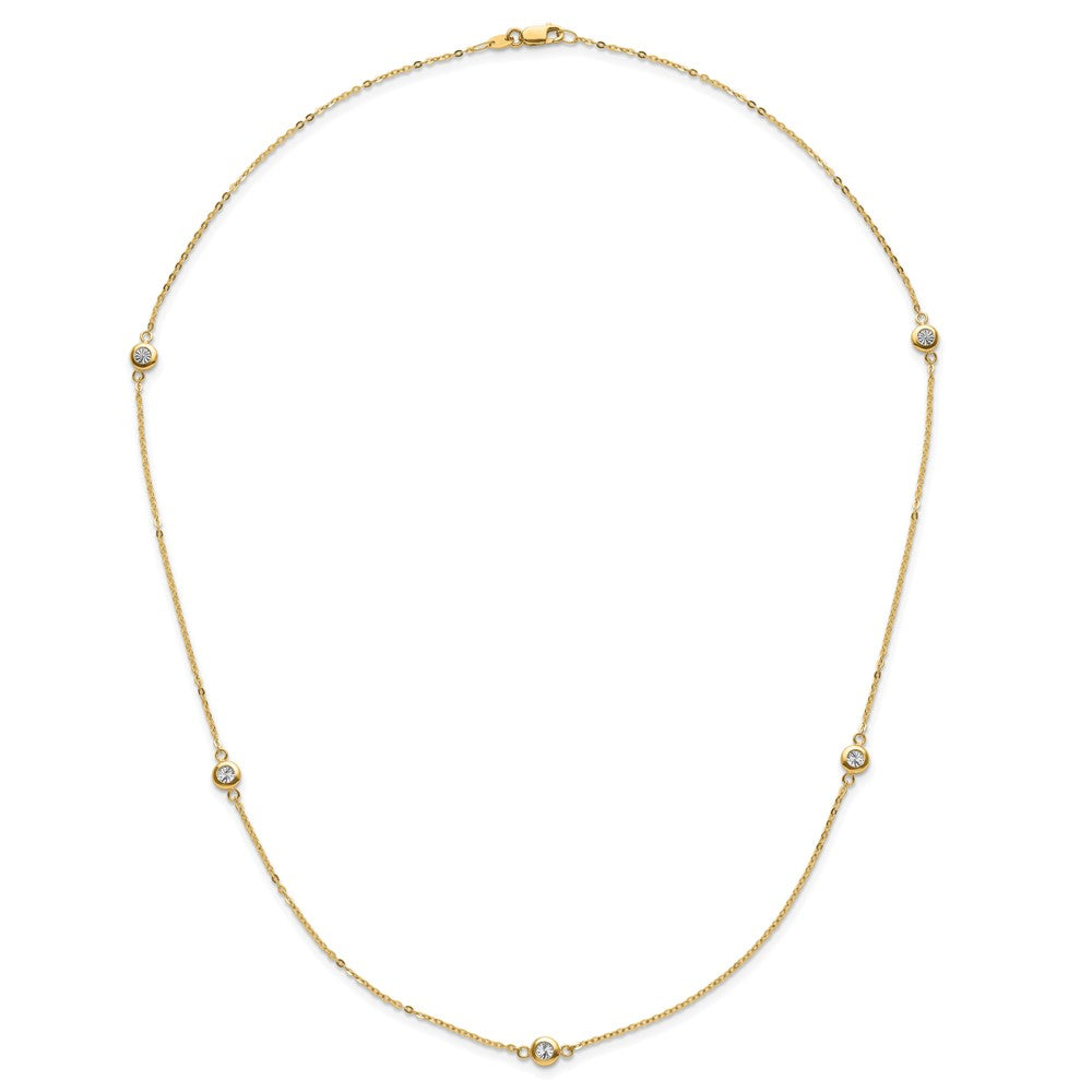 14K Two Tone Polished D/C Necklace
