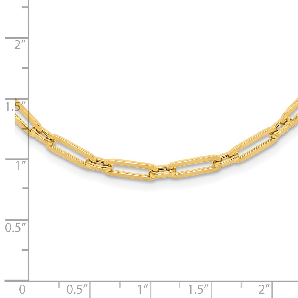 14K Yellow Gold Polished Flat Oval Link Necklace