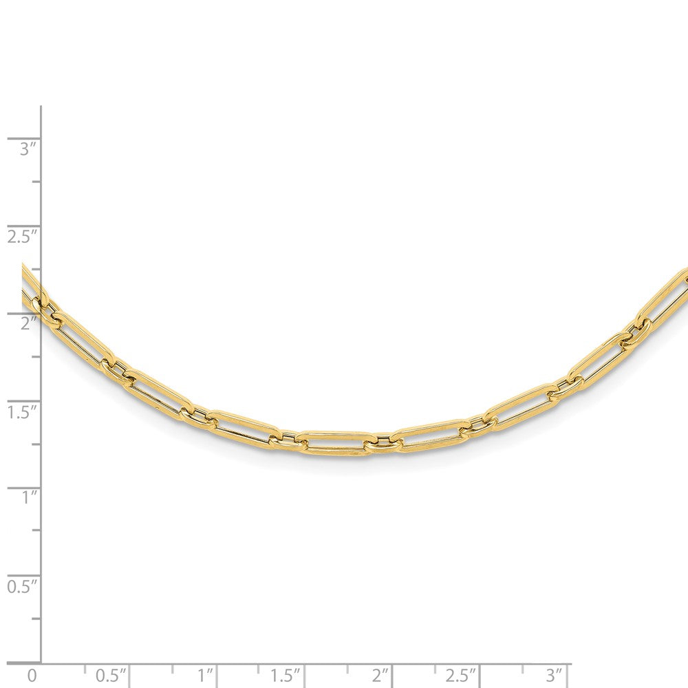 14K Yellow Gold Polished Flat Oval Link Necklace