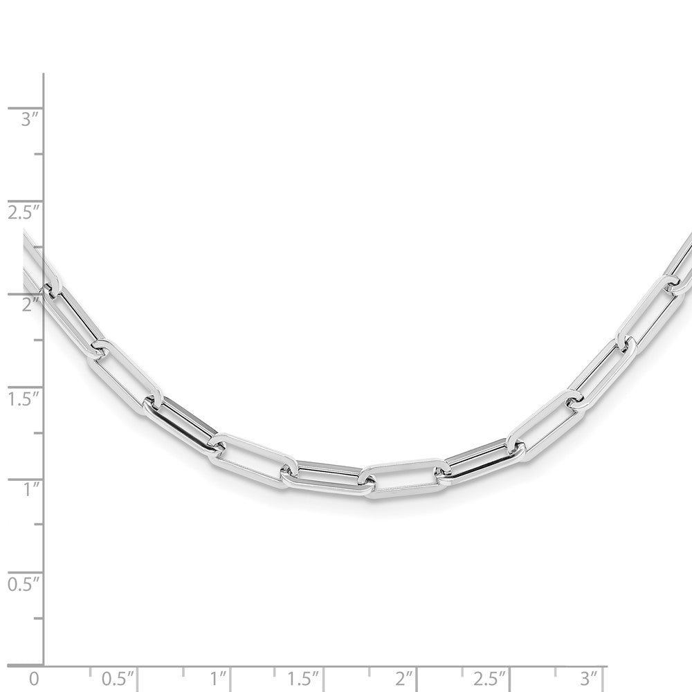 14K White Gold Polished Fancy Link Necklace