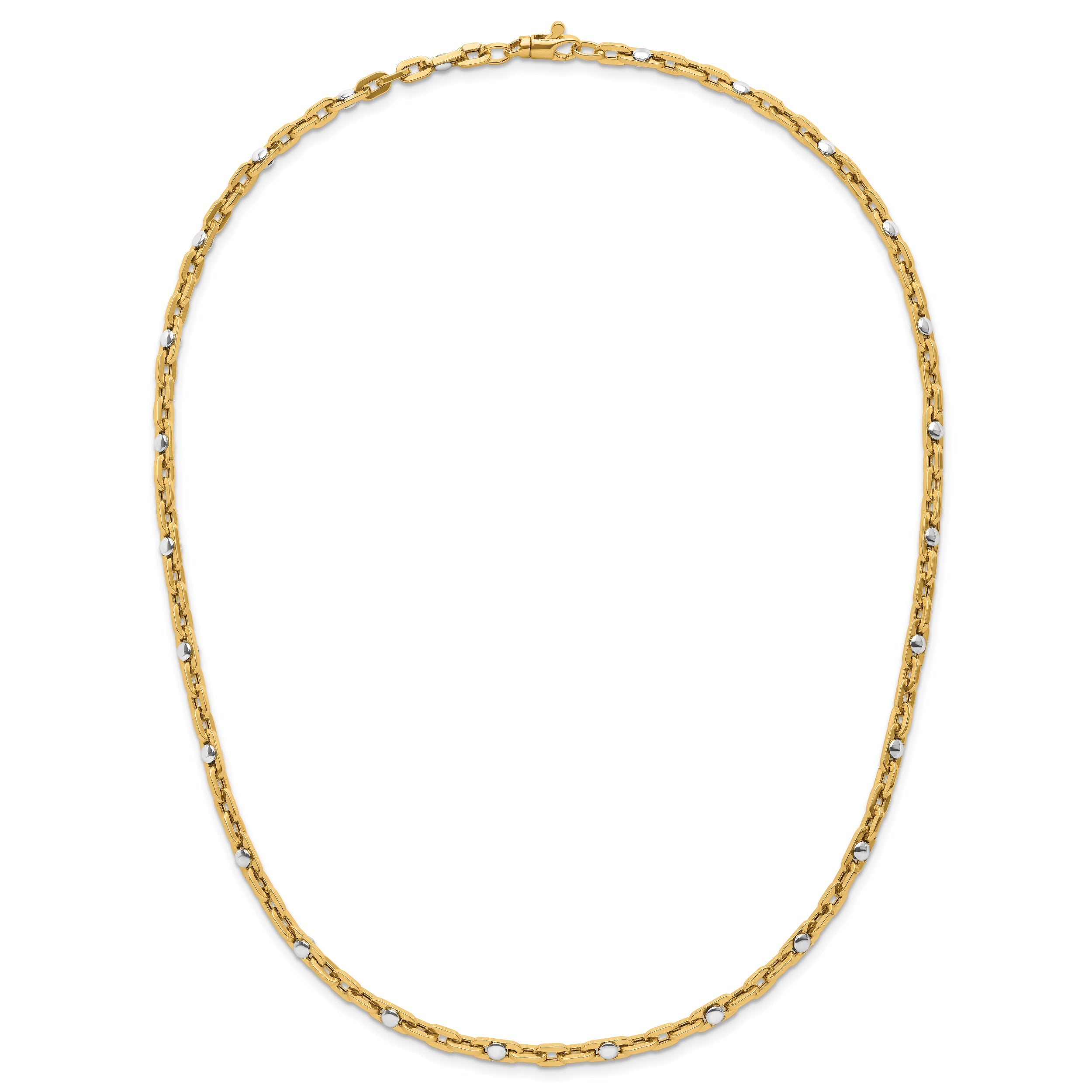 14K Two Tone Polished Link Necklace